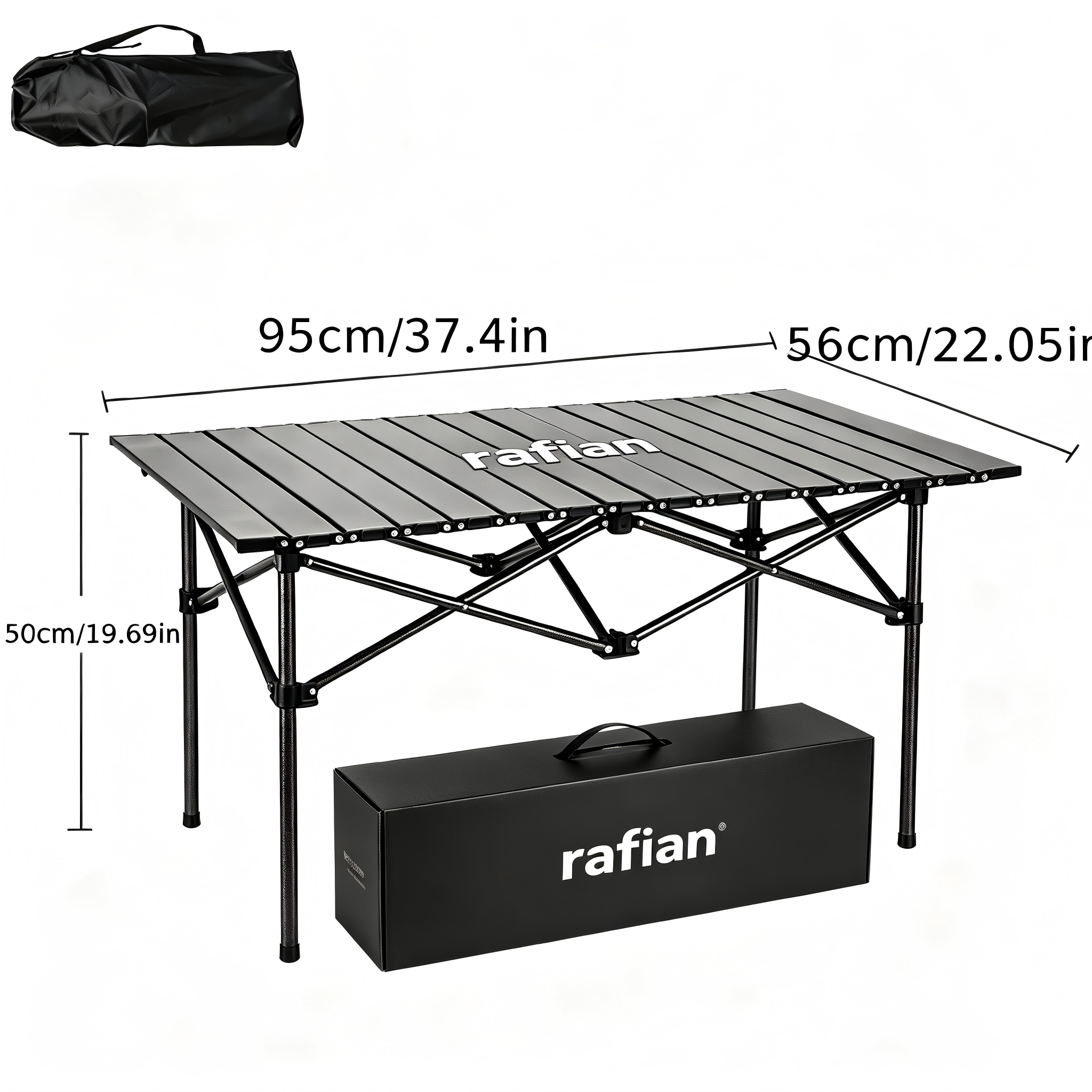 Rafian 铝合金折叠露营桌尺寸图